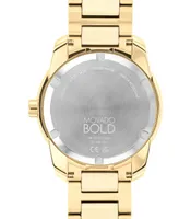 Movado Men's Swiss Bold Verso Gold Ion-Plated Steel Bracelet Watch 42mm