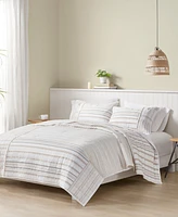 Closeout! Ink+Ivy Salar Blocked Stripes 3-Pc. Quilt Set, King/California King