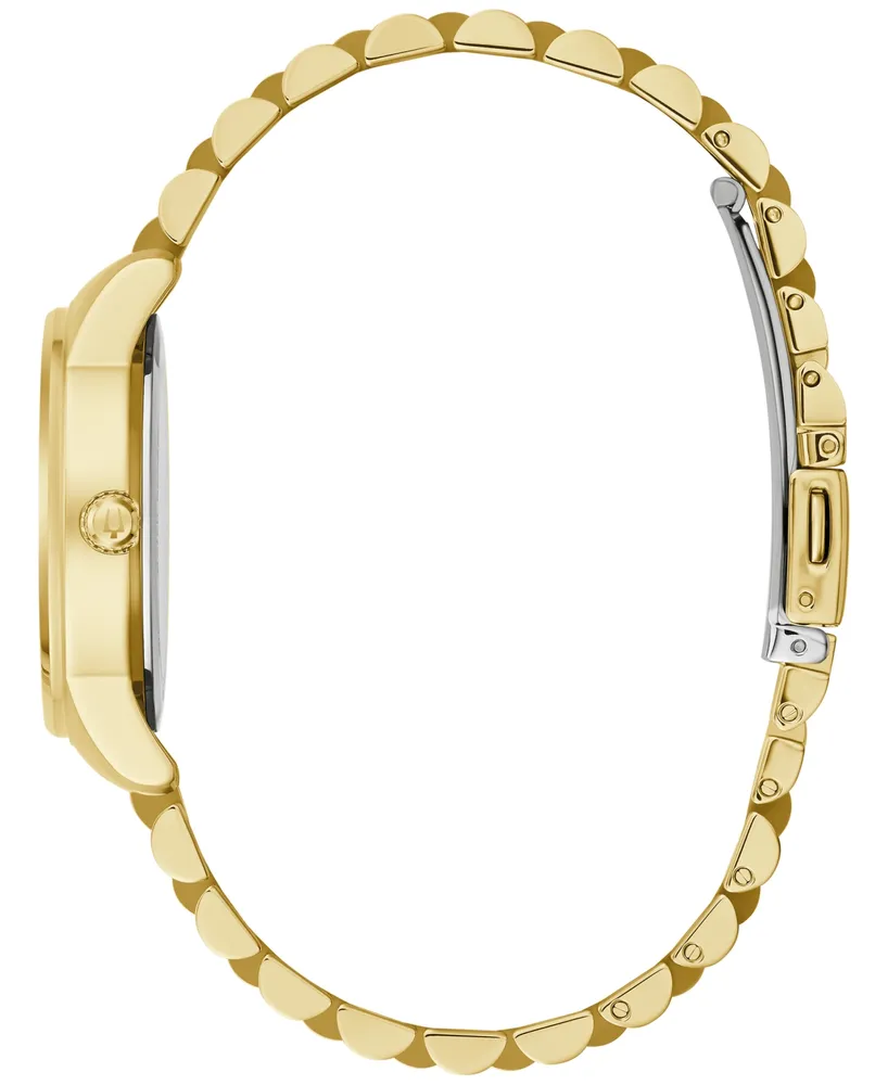 Bulova Women's Classic Diamond Accent Gold-Tone Stainless Steel Bracelet Watch 32mm - Gold