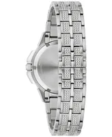 Bulova Women's Crystal Octava Stainless Steel Bracelet Watch 34mm - Silver