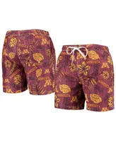 Men's Wes & Willy Maroon Minnesota Golden Gophers Vintage Floral Swim Trunks