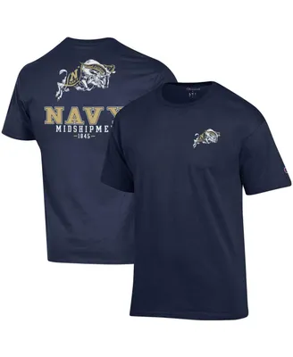 Men's Champion Navy Navy Midshipmen Stack 2-Hit T-shirt