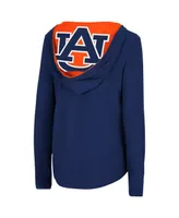 Women's Colosseum Navy Auburn Tigers Catalina Hoodie Long Sleeve T-shirt