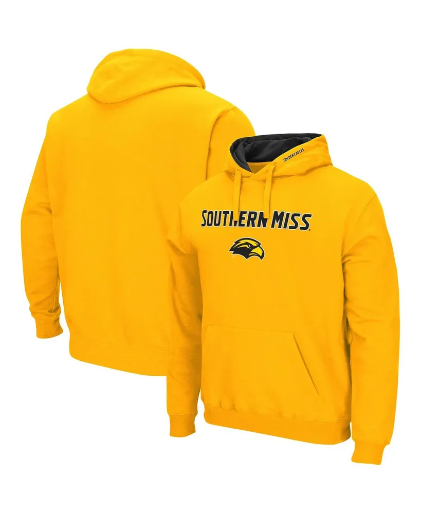 Men's Colosseum Gold Southern Miss Golden Eagles Arch and Logo Pullover Hoodie