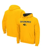 Men's Colosseum Gold Southern Miss Golden Eagles Arch and Logo Pullover Hoodie