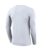 Men's Nike White Ucla Bruins School Wordmark Logo Performance Legend Long Sleeve T-shirt