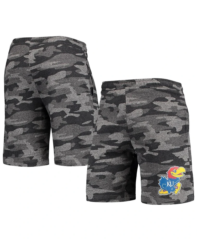 Men's Concepts Sport Charcoal, Gray Kansas Jayhawks Camo Backup Terry Jam Lounge Shorts