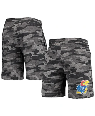 Men's Concepts Sport Charcoal, Gray Kansas Jayhawks Camo Backup Terry Jam Lounge Shorts