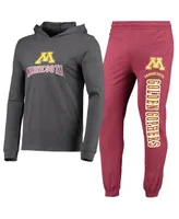 Men's Concepts Sport Heathered Maroon and Heathered Charcoal Minnesota Golden Gophers Meter Long Sleeve Hoodie T-shirt and Jogger Pants Set