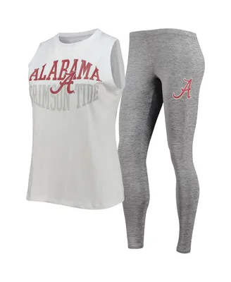 Women's Concepts Sport Charcoal and White Alabama Crimson Tide Tank Top Leggings Sleep Set