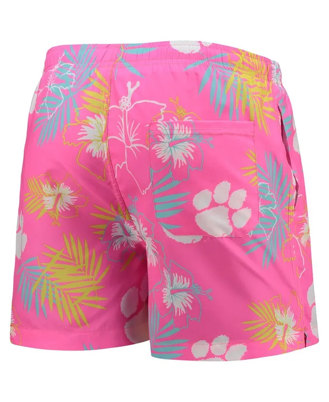 Foco Men's Foco Pink Clemson Tigers Neon Floral Swim Trunks