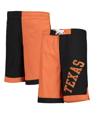 Big Boys Texas Orange and Black Longhorns Conch Bay Swim Shorts