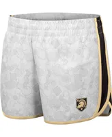 Women's Colosseum White and Black Army Knights The Plastics Geo Print Shorts