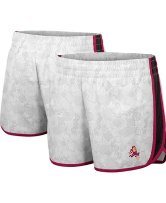 Women's Colosseum White and Black Arizona State Sun Devils The Plastics Geo Print Shorts