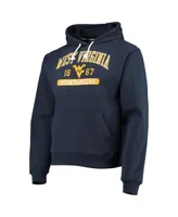 Men's League Collegiate Wear Navy West Virginia Mountaineers Volume Up Essential Fleece Pullover Hoodie