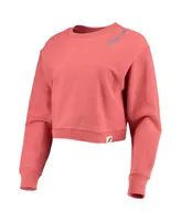 Women's League Collegiate Wear Texas Orange Longhorns Corded Timber Cropped Pullover Sweatshirt