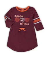 Toddler Girls Colosseum Heathered Maroon Virginia Tech Hokies Poppin Sleeve Stripe Dress