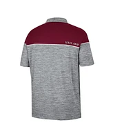 Men's Colosseum Heathered Gray, Maroon Texas A&M Aggies Birdie Polo Shirt