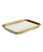 Oblong Tray - White, Gold