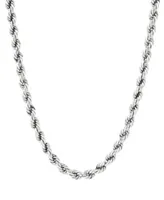 Evergreen Rope Chain Link Necklaces 5.3mm In 10k White Gold