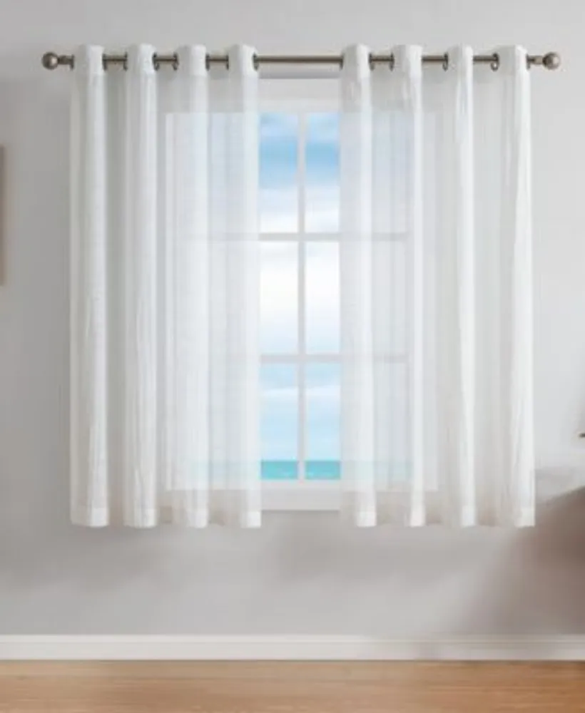 Nautica Cordelia Crushed Sheer Grommet Window Curtain Wide Panel Pair Collection
