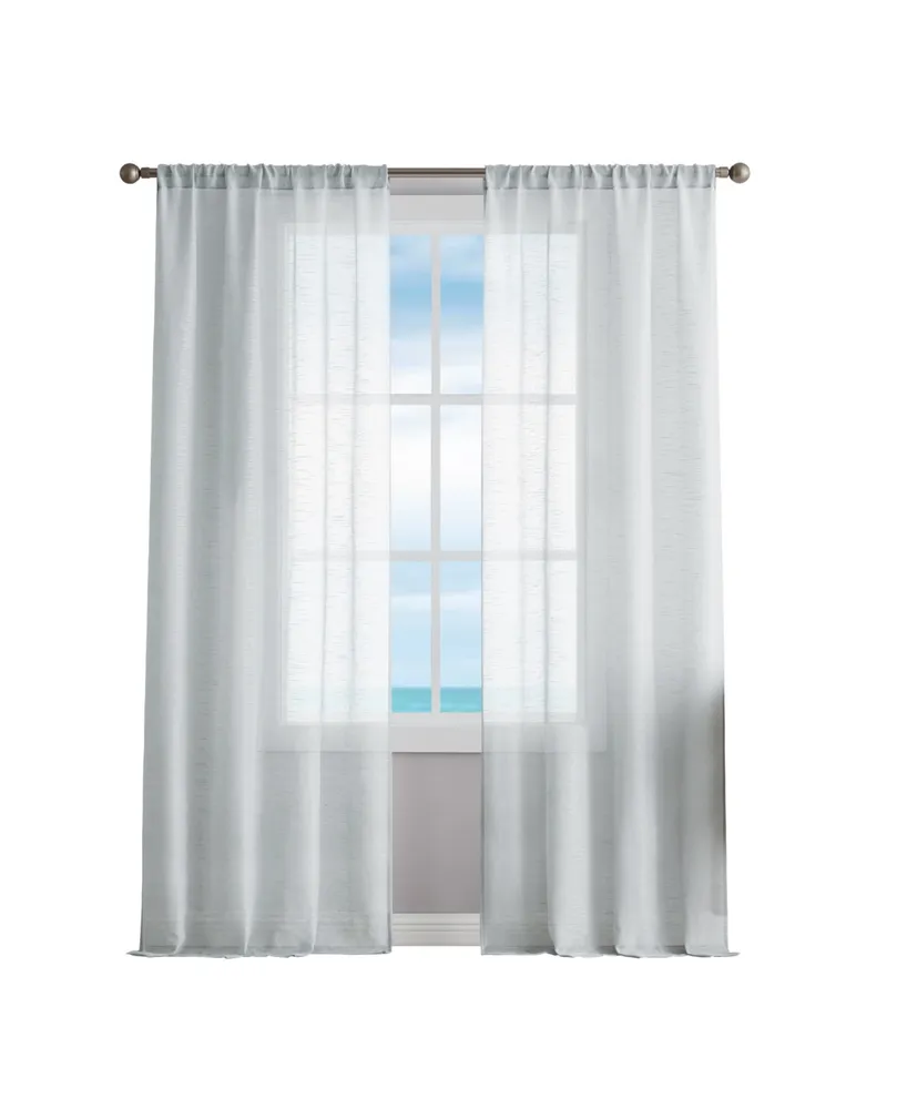 Nautica Erasmus Sheer Rod Pocket Window Curtain Panel Pair