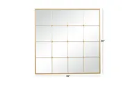 Metal Glam Wall Mirror, 36" x 1" x 36" - Gold