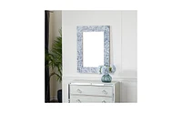 Grey Coastal Mother of Pearl Wall Mirror, 36 x 48