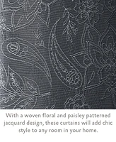 Jessica Simpson Groovy Paisley Textured Blackout Grommet Window Curtain Panel Pair with Tiebacks, 38" x 96"