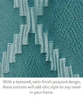 Jessica Simpson Lynee Textured Diamond Patterned Blackout Back-Tab Window Curtain Panel Pair with Tiebacks, 52" x 84"