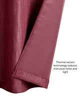 Lucky Brand Solana Thermal Woven Room Darkening Grommet Window Curtain Panel Pair with Tiebacks