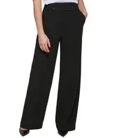 Calvin Klein Women's Whitney Button Front Wide Leg Pants