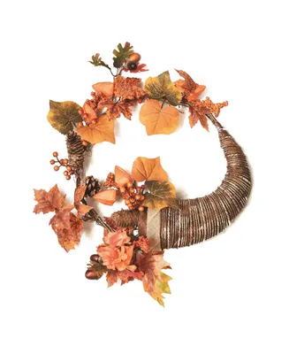 Pine Cones Floral Thanksgiving Wreath Unlit, 20"