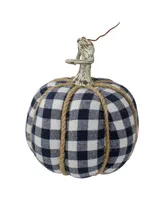 Plaid Fall Harvest Tabletop Pumpkin