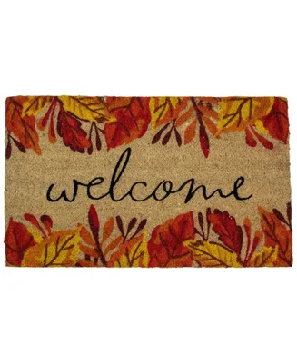 Leafy Fall Harvest Rectangular "Welcome" Doormat, 18" x 30"