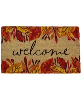 Leafy Fall Harvest Rectangular "Welcome" Doormat, 18" x 30"