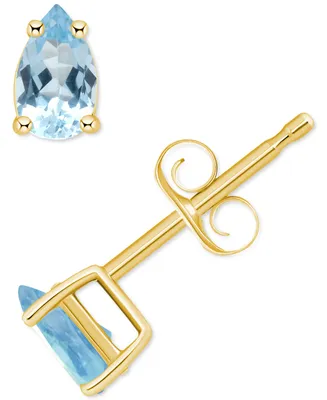 Aquamarine Pear Stud Earrings (1/3 ct. t.w.) 14k Gold
