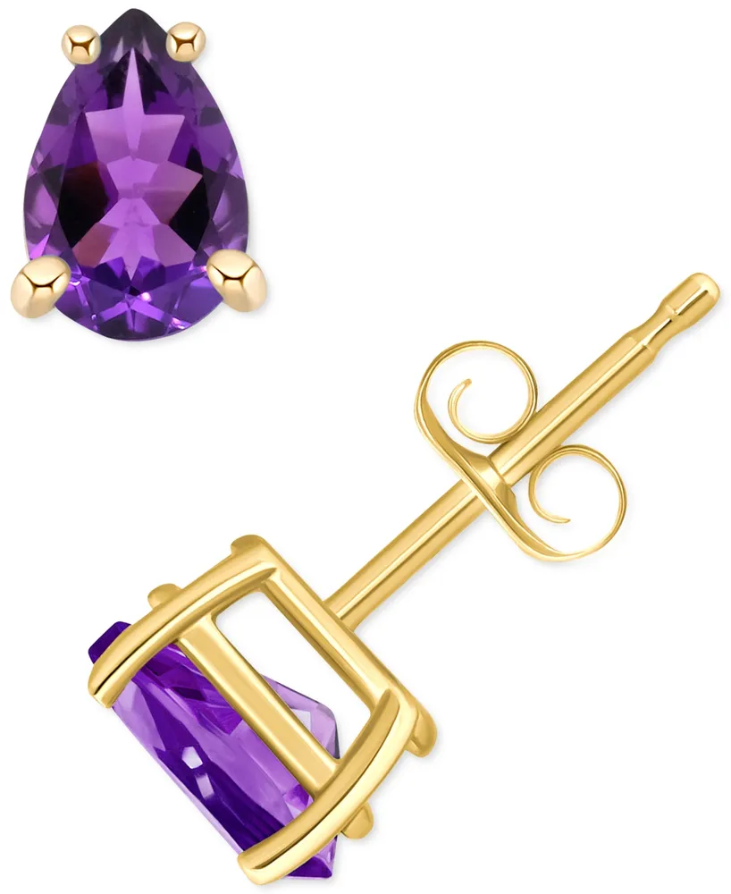 Amethyst Pear Stud Earrings (3/4 ct. t.w.) 14k Gold