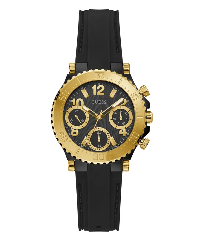 GUESS Women\'s Multi-Function Black Leather Watch 36mm GUESS Ladies Black Gold Tone Multi-function Watch - GW0945L2  main image 3
