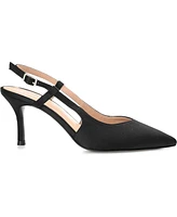 Journee Collection Women's Knightly Satin Slingback Pumps