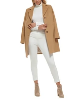 Calvin Klein Womens Single-Breasted Wool Blend Coat
