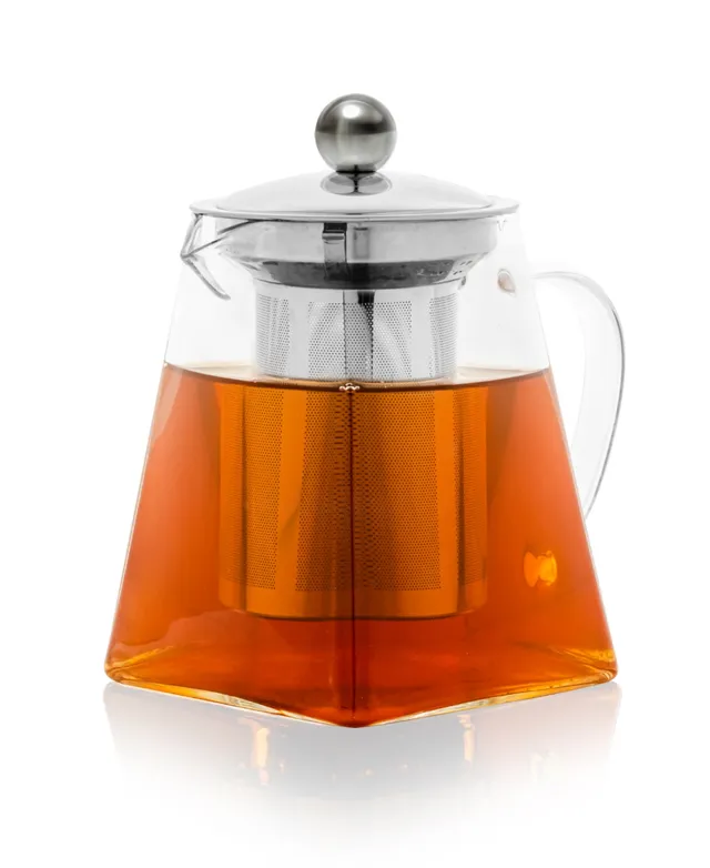 GROSCHE CAMBRIDGE Large Glass Teapot with Stainless Steel Tea Infuser, 68  fl oz. Capacity