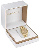 Versace Men's Swiss Greca Time Gold Ion Plated Stainless Steel Bracelet Watch 41mm