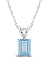 Aquamarine Pendant Necklace (1-3/8 ct.t.w) in 14K White Gold