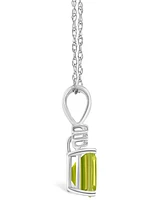 Peridot (1-1/10 ct. t.w.) and Diamond Accent Pendant Necklace 14K Yellow Gold or White