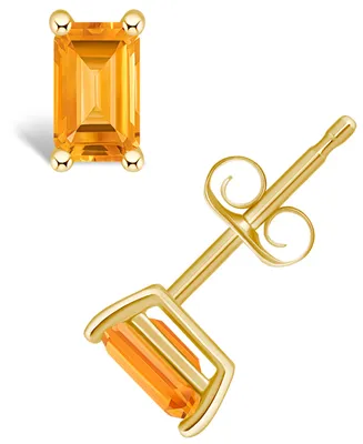 Citrine (5/8 ct. t.w.) Stud Earrings 14K White Gold or Yellow