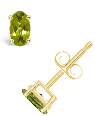 Peridot (1/2 ct. t.w.) Stud Earrings 14K White Gold or Yellow