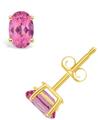 Pink Topaz (1-1/7 ct. t.w.) Stud Earrings 14K Yellow Gold or White