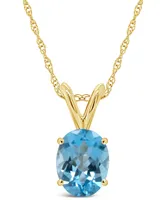 Blue Topaz Pendant Necklace (1-5/8 ct.t.w) in 14K Yellow Gold