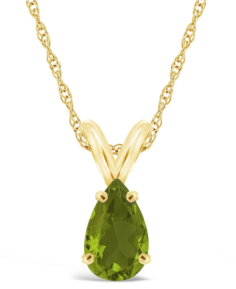 Peridot Pendant Necklace (1-1/3 ct.t.w) in 14K Yellow Gold